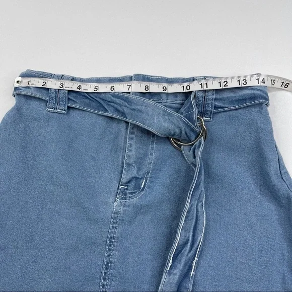 Pretty Little Thing Skirt Denim Blue Jean Boho Concert Summer Festival New - Picture 8 of 9